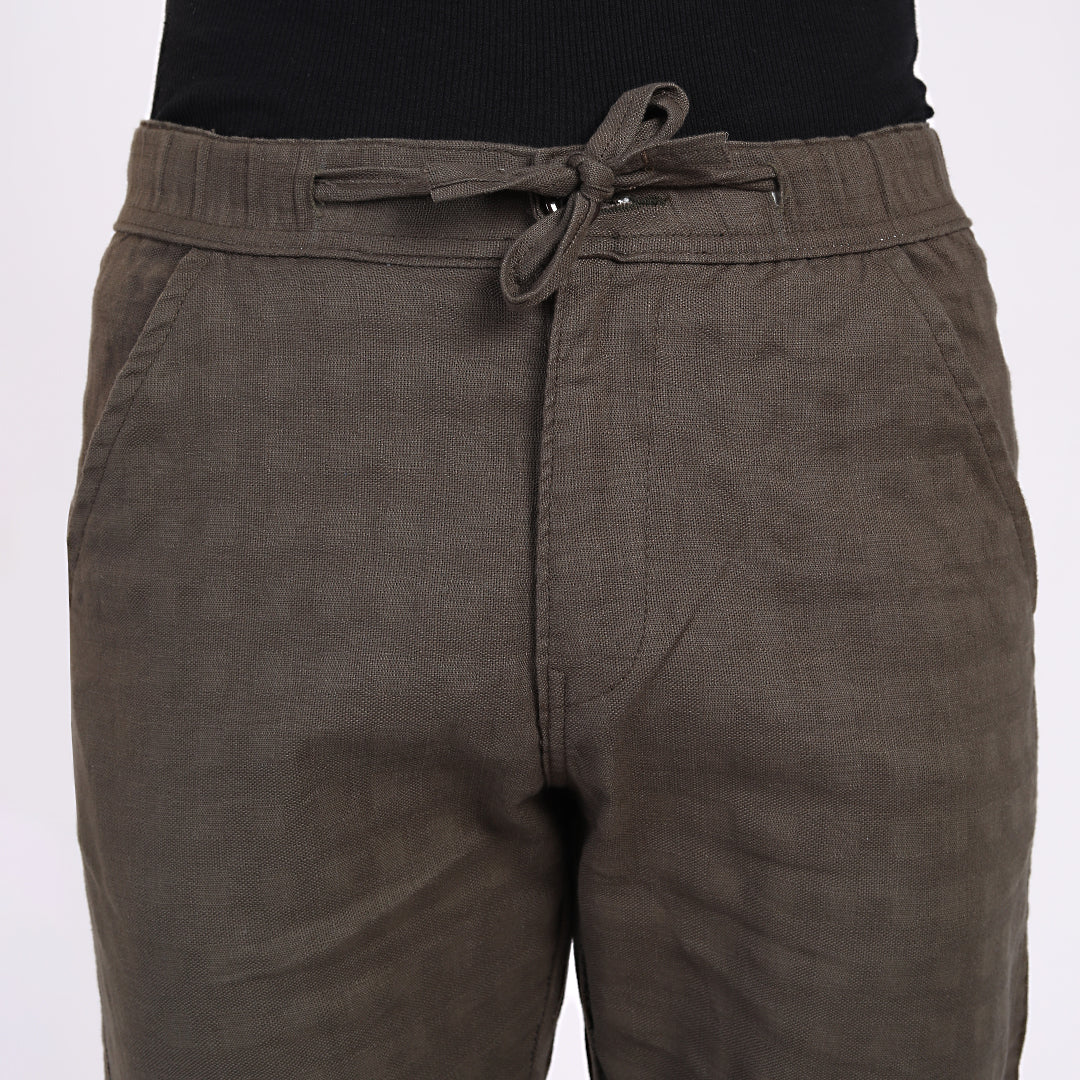 COFFEE LINEN PANTS 4916-1